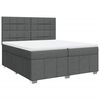 vidaXL Cama com molas/colch&atilde;o 200x200 cm tecido cinzento-escuro