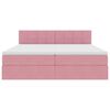 vidaXL Cama com Armazenamento com colch&atilde;o Rosa 90 x 200 cm