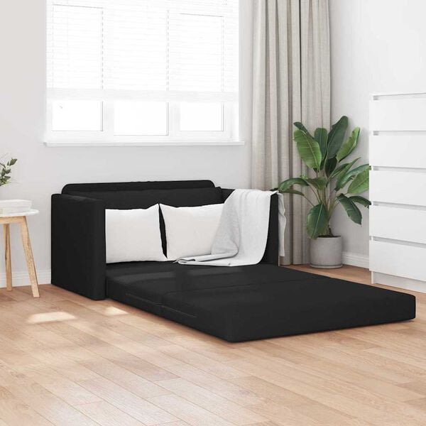 vidaXL Sof&aacute;-Cama 110cm Preto tecido