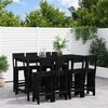 vidaXL 9 pcs conjunto de bar para jardim pinho maci&ccedil;o preto