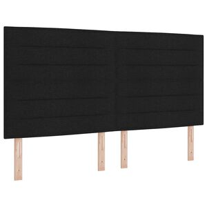 vidaXL Cama Box Spring LED com colch&atilde;o Preto 180 x 200 cm tecido