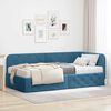 vidaXL Estrutura de Cama de Canto com colch&atilde;o Azul 90 x 200 cm Veludo