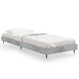 vidaXL Estrutura de cama 75x190 cm derivados de madeira cinza cimento