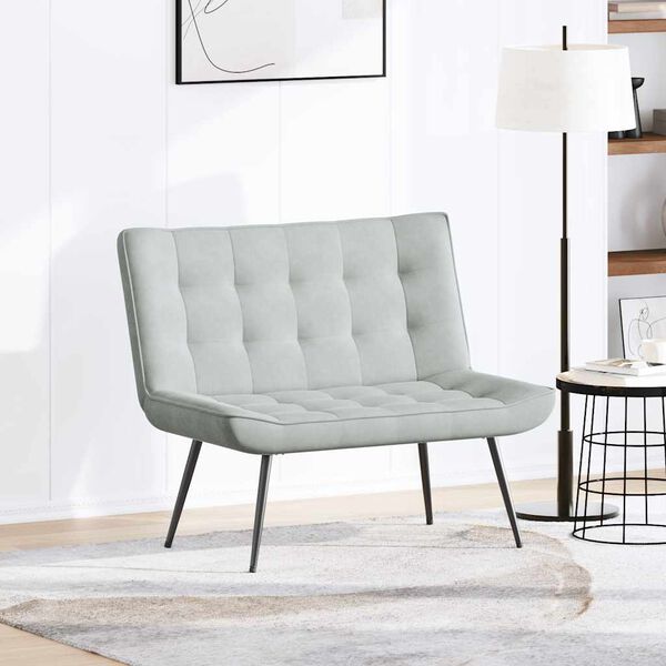 vidaXL Banco 110x74x84 cm veludo cinzento-claro