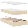 vidaXL Estrutura de cama otomana com creme de colch&atilde;o 90x190cm tecido