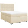 vidaXL Cama com molas/colch&atilde;o 140x190 cm tecido cor creme