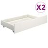 vidaXL Estrutura cama dossel 2 gavetas 140x200cm pinho maci&ccedil;o branco