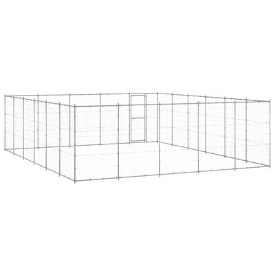 vidaXL Canil de exterior 36,3 m² aço galvanizado