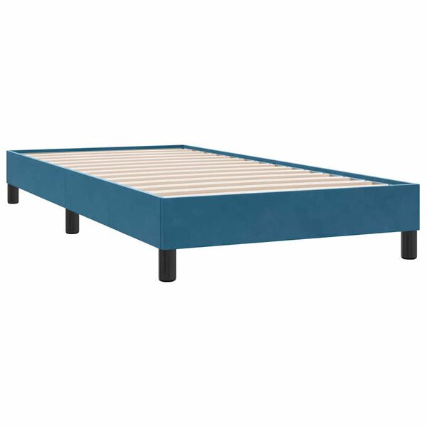 vidaXL Estrutura de cama sem colchão 80x220 cm veludo azul-escuro