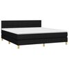 vidaXL Cama box spring c/ colch&atilde;o e LED 180x200 cm tecido preto