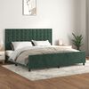 vidaXL Estrutura de cama sem colch&atilde;o 200x200 cm veludo verde-escuro