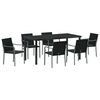 vidaXL Conjunto de Jantar para Jardim 7 unid. Preto e Cinza
