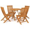 vidaXL 5 pcs conjunto de jantar p/ jardim madeira de teca maci&ccedil;a