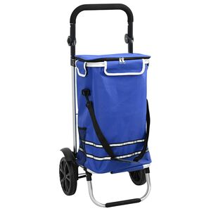vidaXL Carrinho de Compras Azul 36,5 x 46,5 x 100,5 cm Tecido Oxford