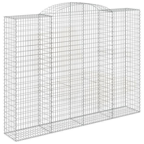vidaXL Cesto gabião arqueado 300x50x220/240 cm ferro galvanizado