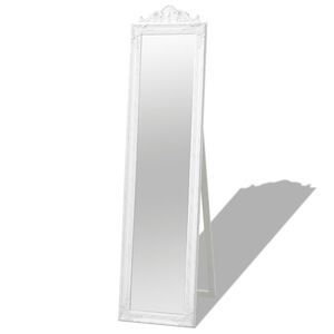 vidaXL Espelho de p&eacute; estilo barroco 160x40 cm branco