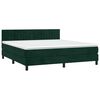 vidaXL Cama box spring c/ colch&atilde;o/LED 160x200 cm veludo verde-escuro