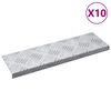 vidaXL Degrau 10 unid. 60 x 18 x 2,5 cm Prateado Alum&iacute;nio Retangular