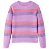 Camisola de malha para crian&ccedil;a riscas lil&aacute;s e rosa 128