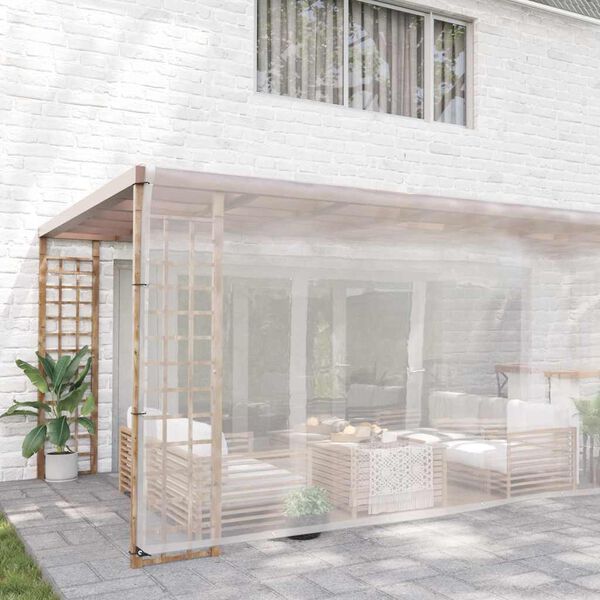 vidaXL Encerado transparente com ilh&oacute;s 5x12 m Polietileno