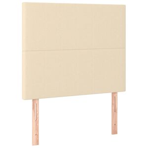 vidaXL Cabeceira Creme 90x5x118/128 cm Tecido