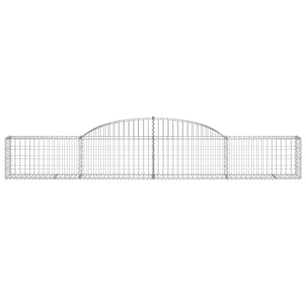 vidaXL Cestos gabi&atilde;o arqueados 4 pcs 300x30x40/60 cm ferro galvanizado
