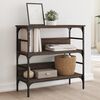 vidaXL Mesa consola 75x32x75 cm derivados madeira carvalho castanho