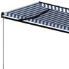 vidaXL Toldo retrátil manual 400x350 cm azul e branco