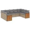 vidaXL 9 pcs conjunto de sof&aacute;s p/ jardim com almofad&otilde;es vime PE bege
