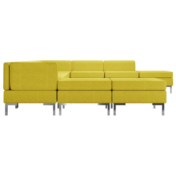 vidaXL 10 pcs conjunto de sof&aacute;s tecido amarelo