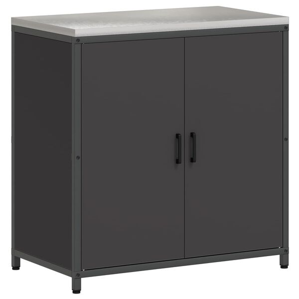vidaXL Armazenamento de Cozinha com porta Preto 60 x 50 x 92 cm A&ccedil;o