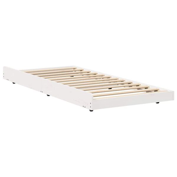 vidaXL Estrutura da Cama Branco 75 x 190 cm Madeira de Pinheiro Sólida