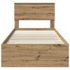 vidaXL Estrutura da Cama com cabeceira Carvalho Artesanal 90 x 190 cm