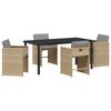 vidaXL Conjunto de Jantar para Jardim 5 pcs Bege vime PE