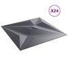 vidaXL Pain&eacute;is de parede 24 pcs Cinza Estrela 50 x 50 cm Espuma XPS