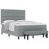 vidaXL Cama Box com cabeceira Cinzento-claro 160 x 200 cm tecido