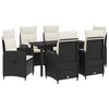 vidaXL Conjunto de Mesa de Sof&aacute; 7 pcs Preto e Branco Creme