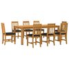 vidaXL Conjunto de sala de jantar 9 unid. Preto