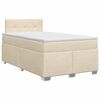 vidaXL Cama box spring com colch&atilde;o Creme 120 x 200 cm Tecido