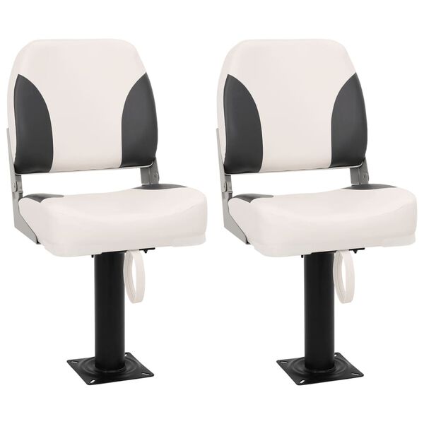 vidaXL Conjunto de 2 assento de barco dobr&aacute;vel com encosto baixo