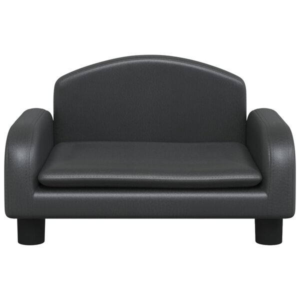 vidaXL Sofá infantil 50x40x30 cm couro artificial preto