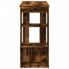 vidaXL Mesa de bar c/ prateleiras derivados de madeira carvalho fumado