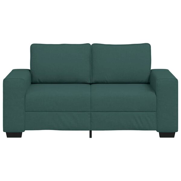 vidaXL Sof&aacute; de 2 lugares 160x77x82 cm tecido verde-escuro