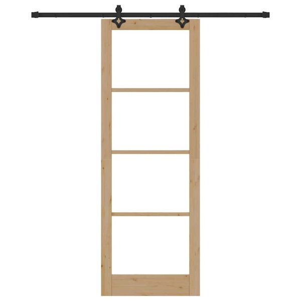 vidaXL Porta Deslizante ORKDAL Natural e Preto 83 x 232 cm