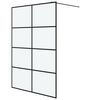 vidaXL Divis&oacute;ria de chuveiro 140x195 cm vidro opaco ESG preto