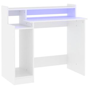 vidaXL Secret&aacute;ria com luzes LED 97x45x90cm madeira processada branco