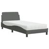 vidaXL Cama com colch&atilde;o Dover 80x200 cm tecido cinzento-escuro