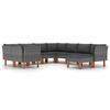 vidaXL 9 pcs conjunto lounge de jardim c/ almofad&otilde;es vime PE cinzento