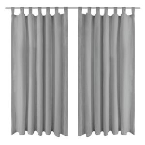 vidaXL Cortinas de cetim com presilhas 2 pcs 140x225 cm cinzento