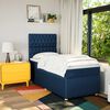 vidaXL Cama com molas/colchão 90x190 cm tecido azul